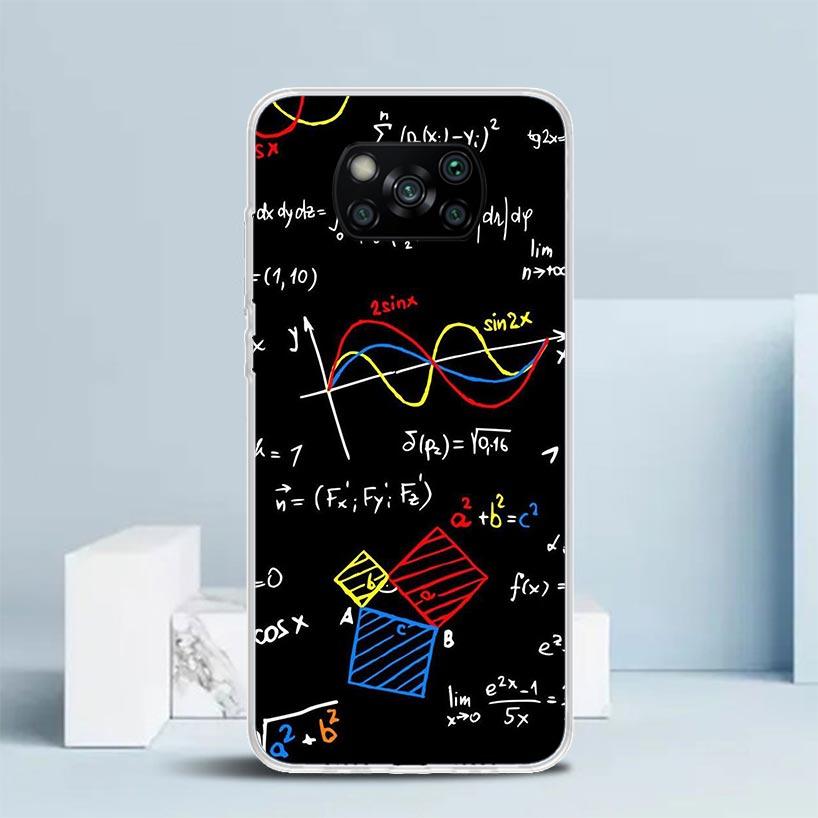 Physics Chemical Mathematics Phone Case For Xiaomi Poco F7 Ultra X5 X6 X7 Pro M7 Redmi 15C 15 13C 13 12C 12 10C 10 10A 9 9C 9A 9