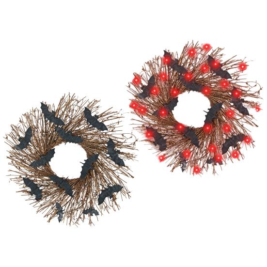 Halloween Wreath Scary Black Bat Horror Decor Front Door Wall Window Home Festive Atmosphere Decoration