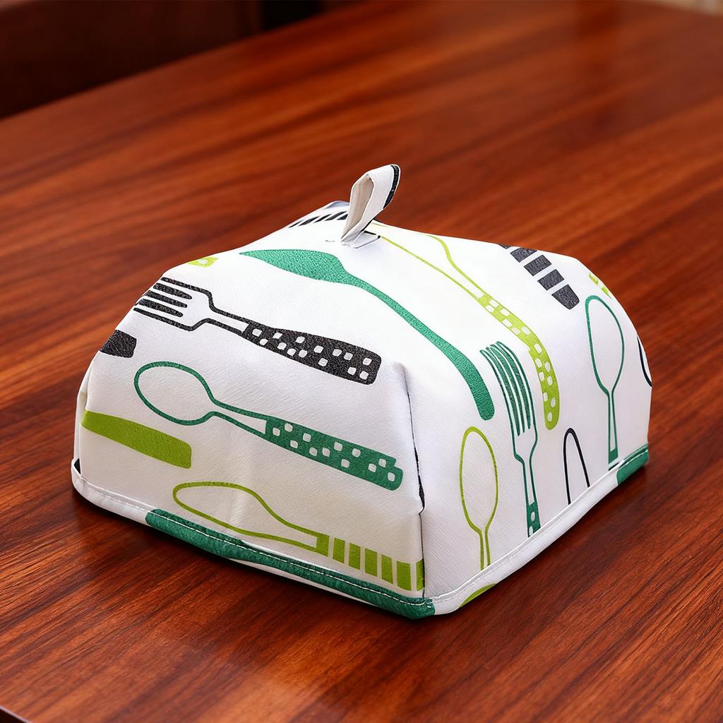 1Pc Aluminum Foil Food Cover Heat Insulation Foldable Dish Dust Table Covers(Green Small)