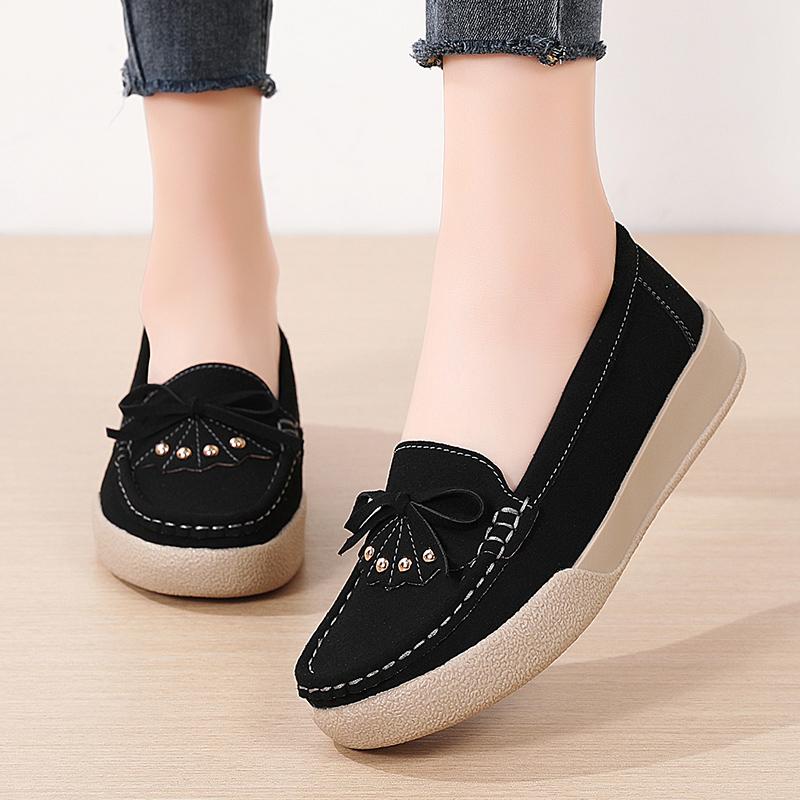 Femmes mocassins Penny mocassins décontracté blanc infirmière chaussures pois doux appartements noir conduite chaussures de marche pour les femmes