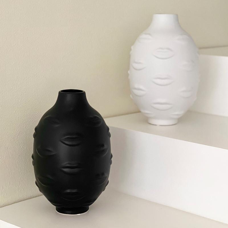 3D-Reliefkunst Lippenvasen, Keramikvasen, Gesichts-Blumentöpfe, Blumengestecke, Schreibtischdekorationen fürs Büro, Wohnzimmer-Heimdekoration