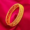 Boho Style Plated Bracelet Fortune Hollow Hand Bangle Retro Open Bangle  Jewelry Accessories