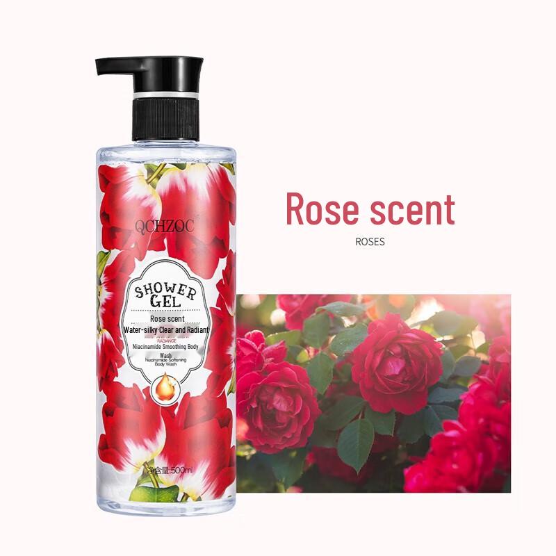 QCHZOC Rose Niacinamide Brightening Shower Gel (3 X 500ml)