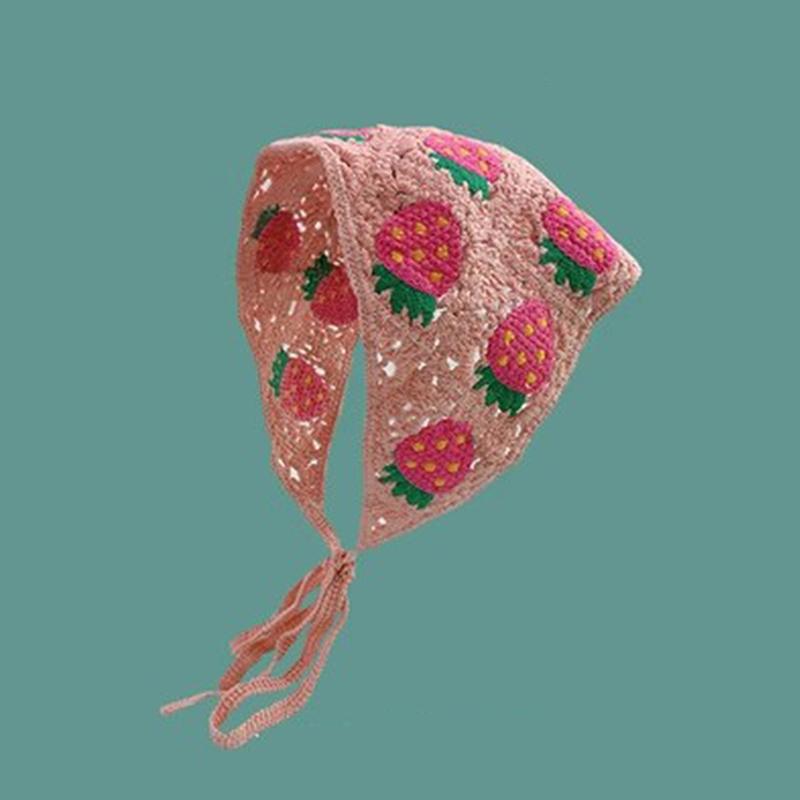 Süßes Niedliches Gestricktes Dreieck Stirnband Französischer Pastoralstil Stirnband Für Frauen Mädchen Kleine Blume Kopftuch Haaraccessoires