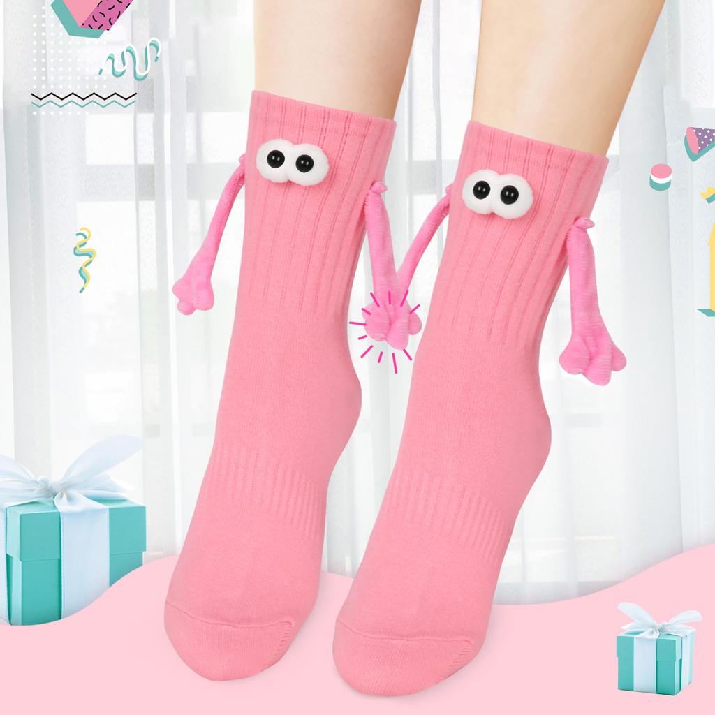 Magnetic Holding Hands Socks Novelty Funny Women Men Couple Socks Valentine's Gifts For Couples,Anniversary,Best Friends,Teens