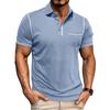 Herren Kurzarm-Poloshirt mit Kontrastnähten und Taschen detail