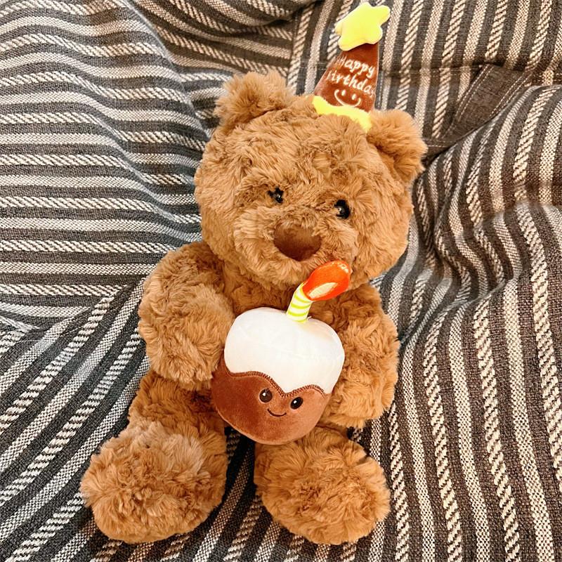 Cake Bear Stuffed Toys Girl Cute Sleep Comfort Dolls Birthday Holiday Gifts