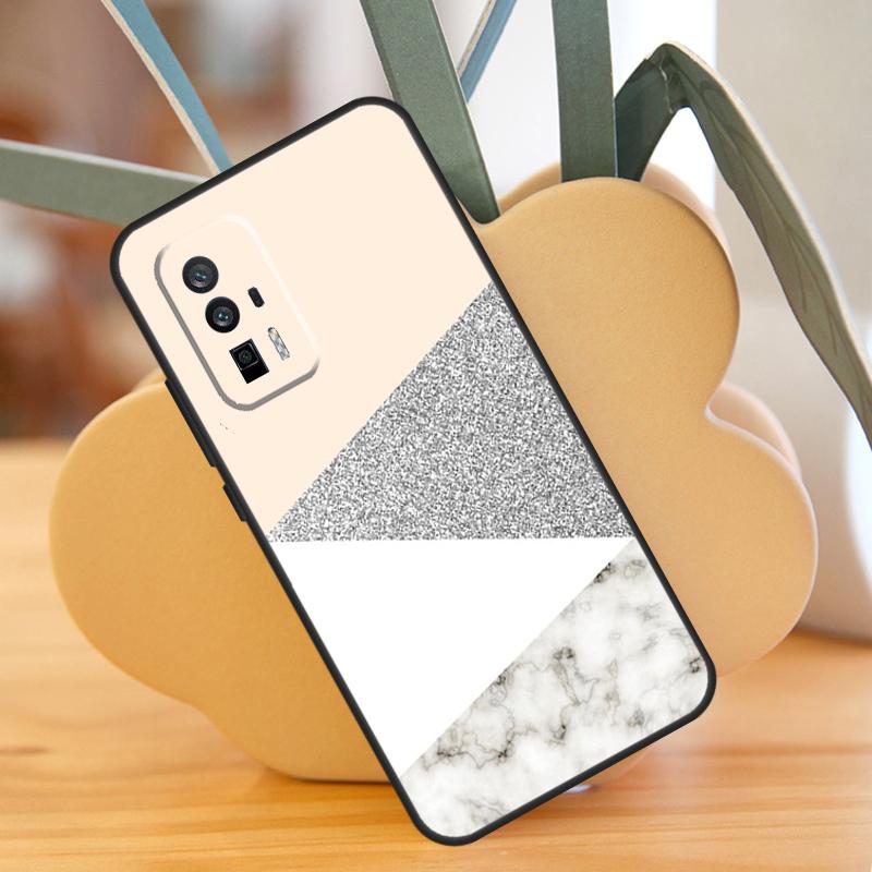Geometric Marble Case For POCO F6 Pro X6 X5 X3 F3 F5 M6 M5s Xiaomi 13T Pro 11T 12T 12 13 Lite 14 Ultra Cover