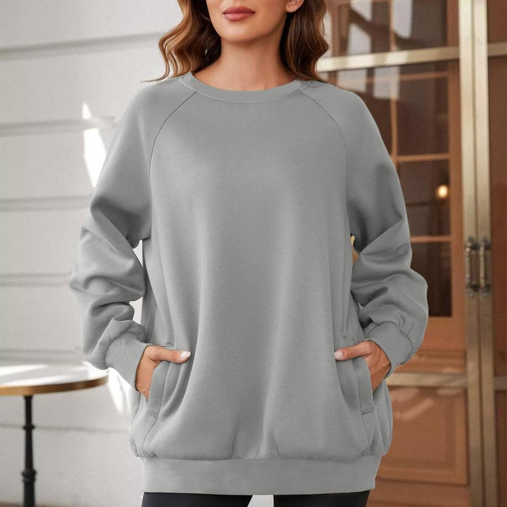 Kadın Büyük Boy Kapşonlular Polar Sweatshirtler Uzun Kollu Kazaklar Kazak Sonbahar Giysileri