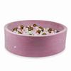 Dry Pool 130x40cm Velvet Soft Pink with 700 Balls: Pearl, Old Gold, Light Pink