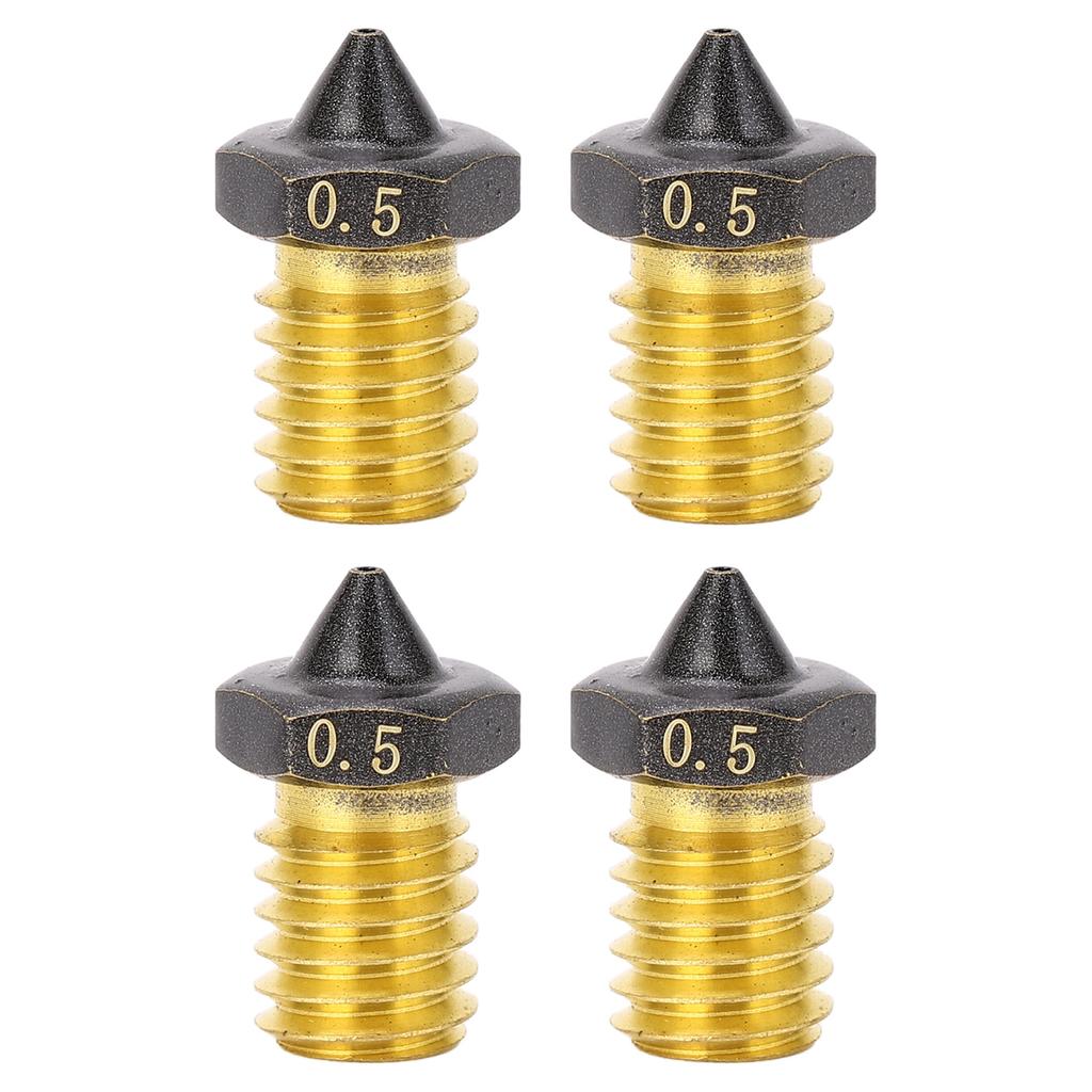4 STÜCK 3D-Drucker Düsenset PTFE-beschichtet High Flow Hochgeschwindigkeitsdruck Extruder Messingdüse für