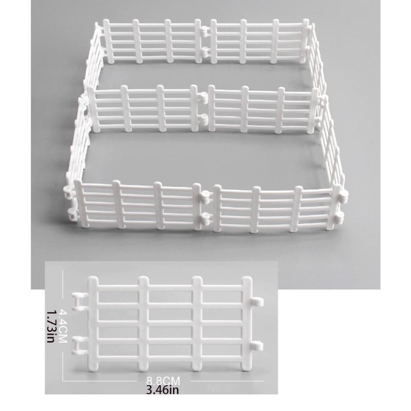 10Pcs Farmhouse Decoration Miniature Scene Fences Set for Doll House Furniture DIY Role for Play Accs Kids Interaction F