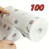 50/100Pcs/Roll Dishcloth Absorbent Thickened Kitchen Paper Dry Wet Use Non Greasy Random Pattern For Sink Cleaning Dishwashing