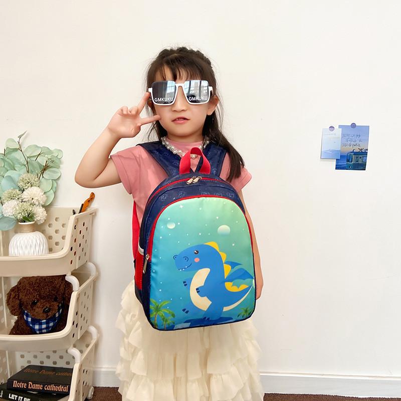 Adorable Cartoon Dinosaur Kindergarten Backpack For Kids Breathable Lightweight Nylon