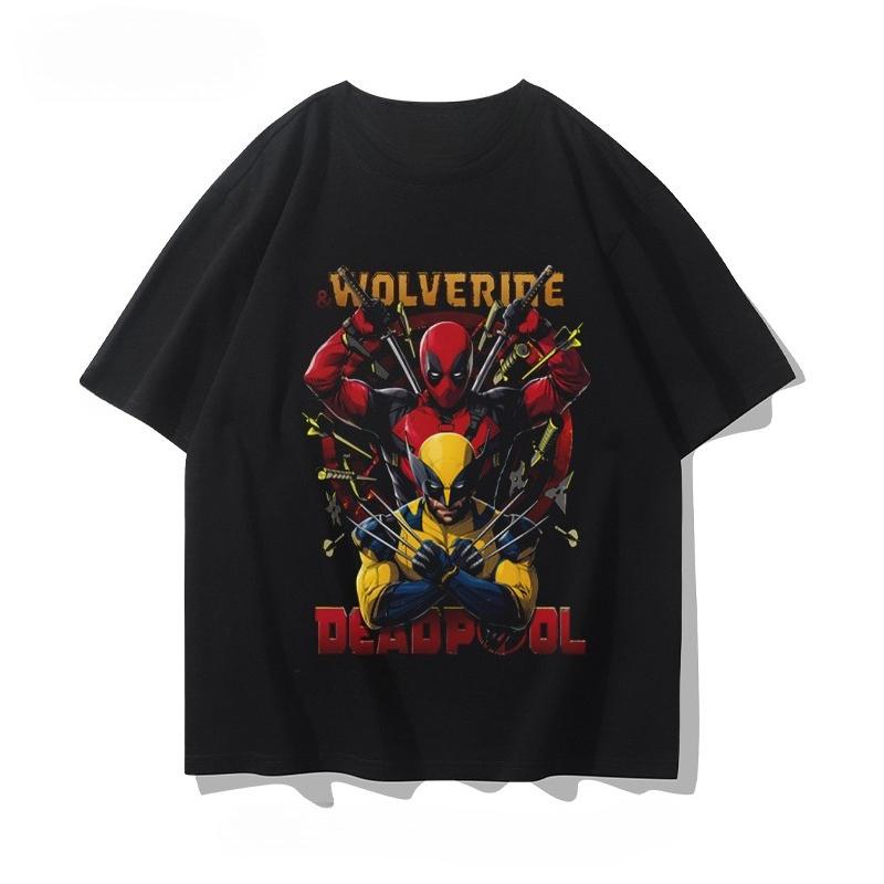 Deadpool Short-sleeved T-shirt Men's and Women's Movie Wolverine Joint Summer Loose Half-sleeved Trend Sports Leisure Popular