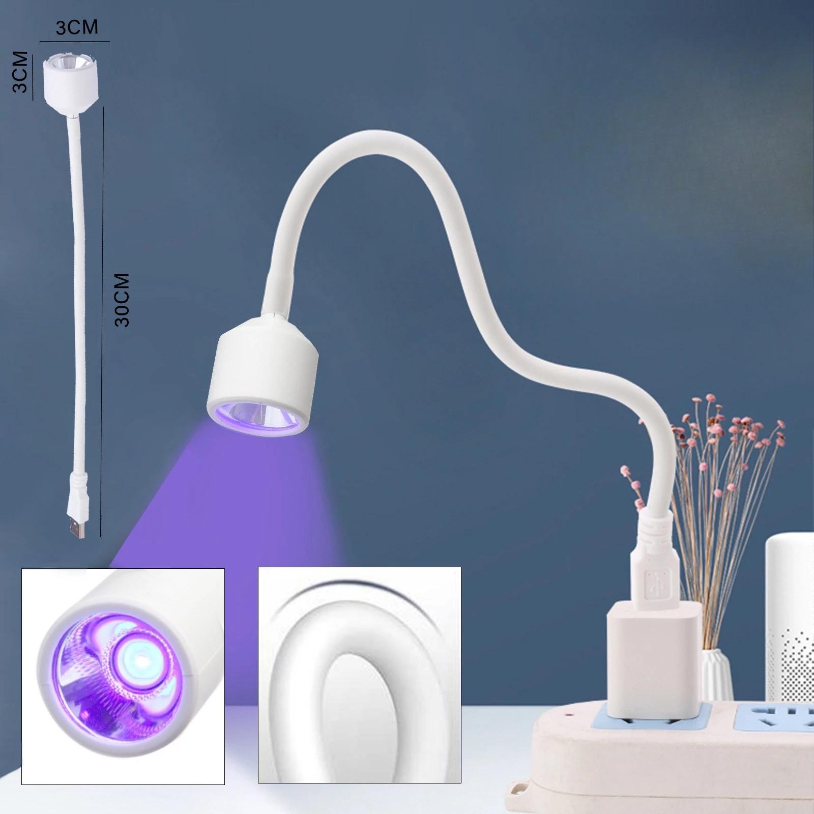 

1/2 шт. Портативна USB LED лампа для нігтів УФ-світло для затвердіння гелю Для гелевих нігтів 360° Вільно регульована трубка Сушарка для сушіння Манікюр Декорація
