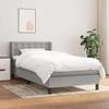 3130009 vidaXL Divan Bed with Mattress Light Grey 100x200cm Fabric