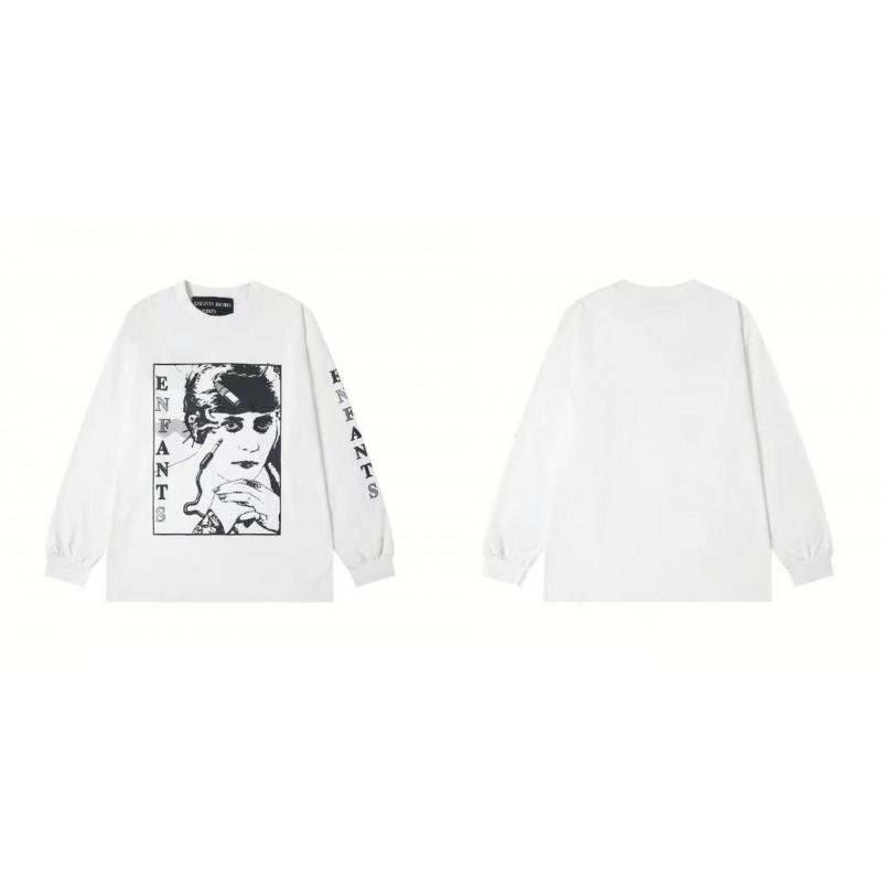 Washed Vintage Distressed Cotton Long Sleeve Tee Oversized Streetwear Style Men Casual Daily Wear