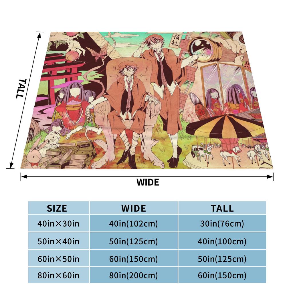 Chuuya Nakahara Osamu Dazai Blankets Flannel Autumn/Winter Anime Soft Throw Blankets for Bed Outdoor Bedspread