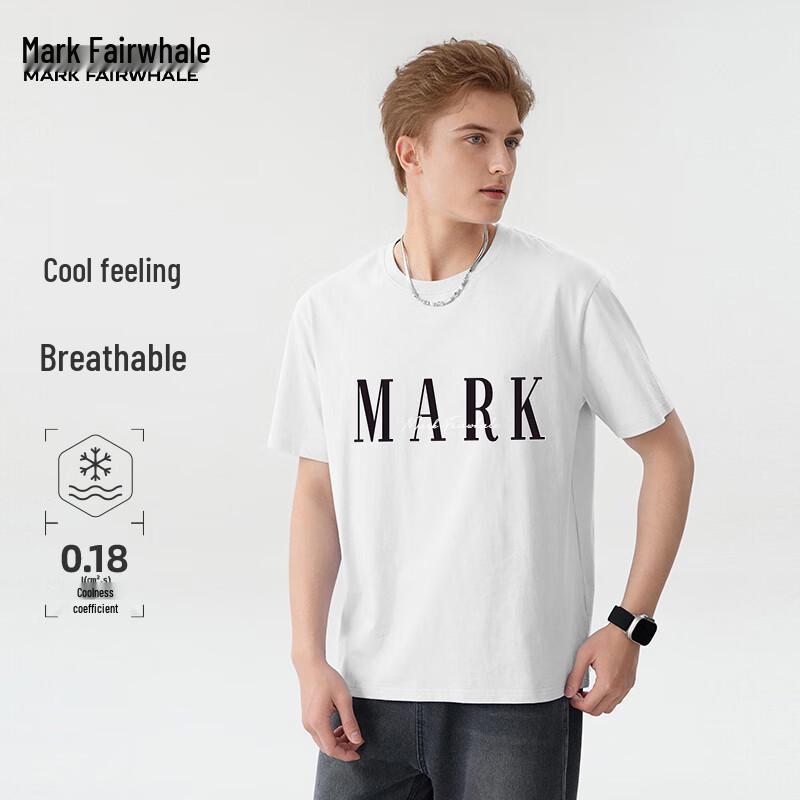 Mark Fairwhale Men's Cooling Loose Fit Short Sleeve T-Shirt with Script Print