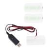 USB Battery Power Supply Adapter Can Replace 1 To 4pcs 1.5V 3V 4.5V 6V D Size LR20 Battery Eliminator Cable for Clock