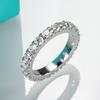 AnuJewel 3mm 2-3ct D Color Moissanite Wedding Band Ring 925 Silver Eternity Band Engagement Rings for Women