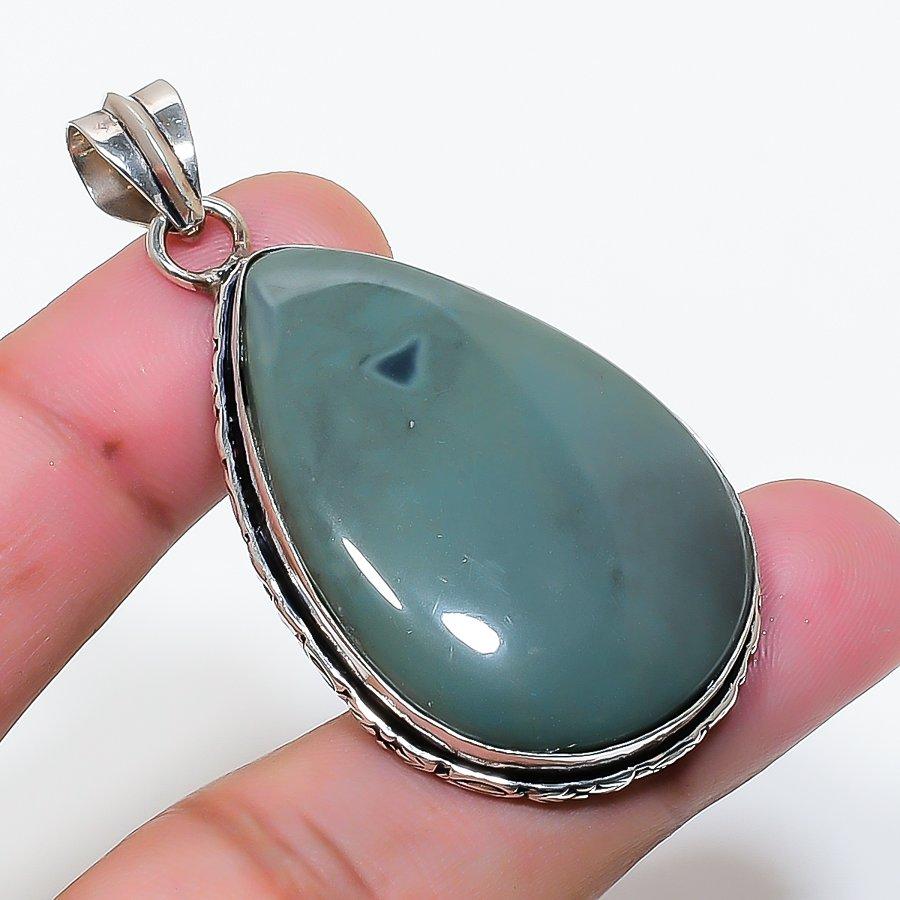 Natural Kambaba Jasper Gemstone 925 Sterling Silver Jewelry Pendant 2.09 AP-15606