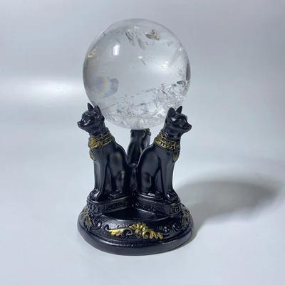 Base Sfera di Cristallo Ornamento Resina Mago Gatto Tipo Sfera Scaffale Creativo Ufficio Casa Ornamento Decorazione Scrivania