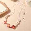 Elegant Soft Clay Flower and Shell Pendant Necklace Sturdy Flexible Chain Jewelry Accessory Gift