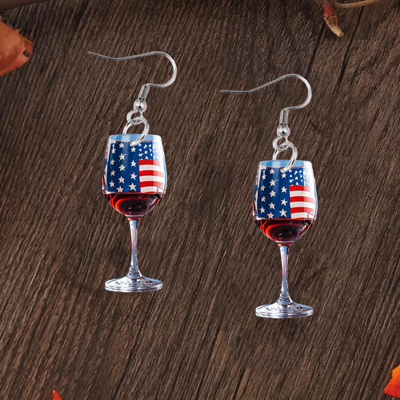 American Flag Independence Day Acrylic Earrings 1 Semi-finished Product