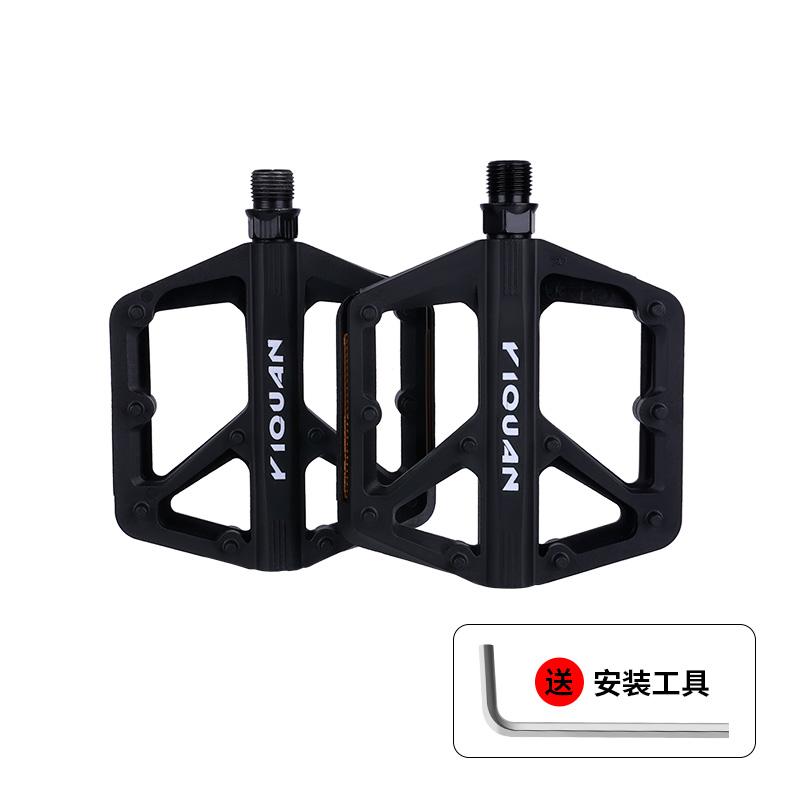 Bike Pedals Nylon Bearing 9/16" Non-Slip Flat Pedals Lightweight Wide Flat Platform Cycling Pedals for BMX Road MTB E-Bike