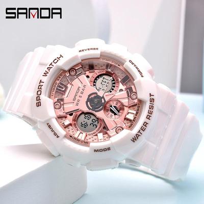 Sanda Harajuku Style Dual Display Digital Sports Watch for Teens and Men