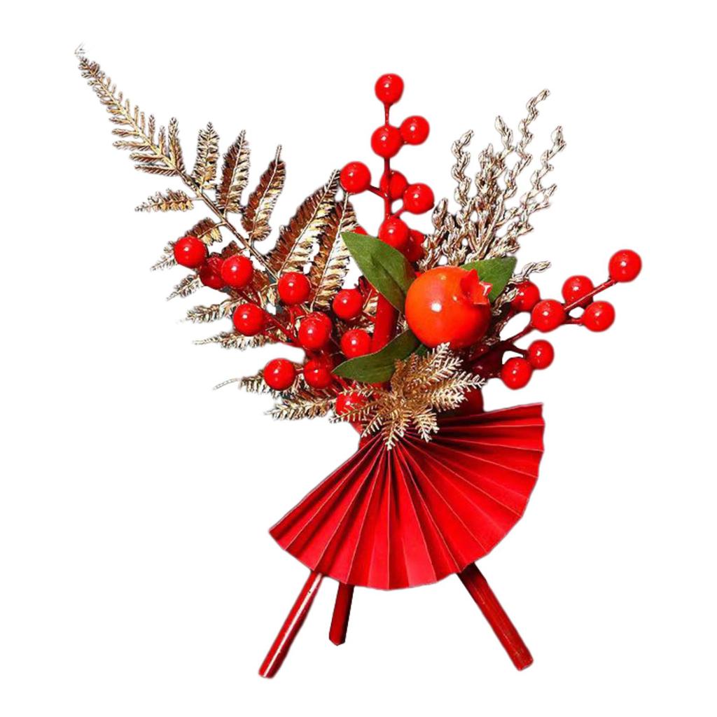 2025 Spring Festival Artificial Flowers Desktop Ornament Handmade Chinese Blessing Crafts for Home Office Housewarming Decora
