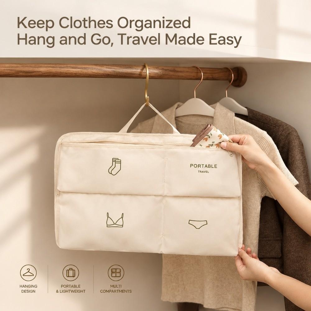Lightweight Clothes Storage Bag Foldable Divided Storage Bag  Dorm Room Organization