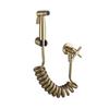 304 Stainless Steel Bathroom Bidet Faucet Set Wall Mounted Brushed Gold Handheld Hand Bidet Faucet Hand Sprayer Shower Cleaning
