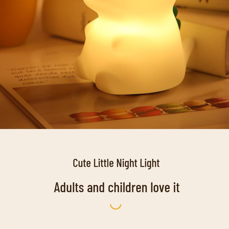 Cute Dinosaur LED Night Light - Silicone Tap Light & Creative Birthday Gift for Kids