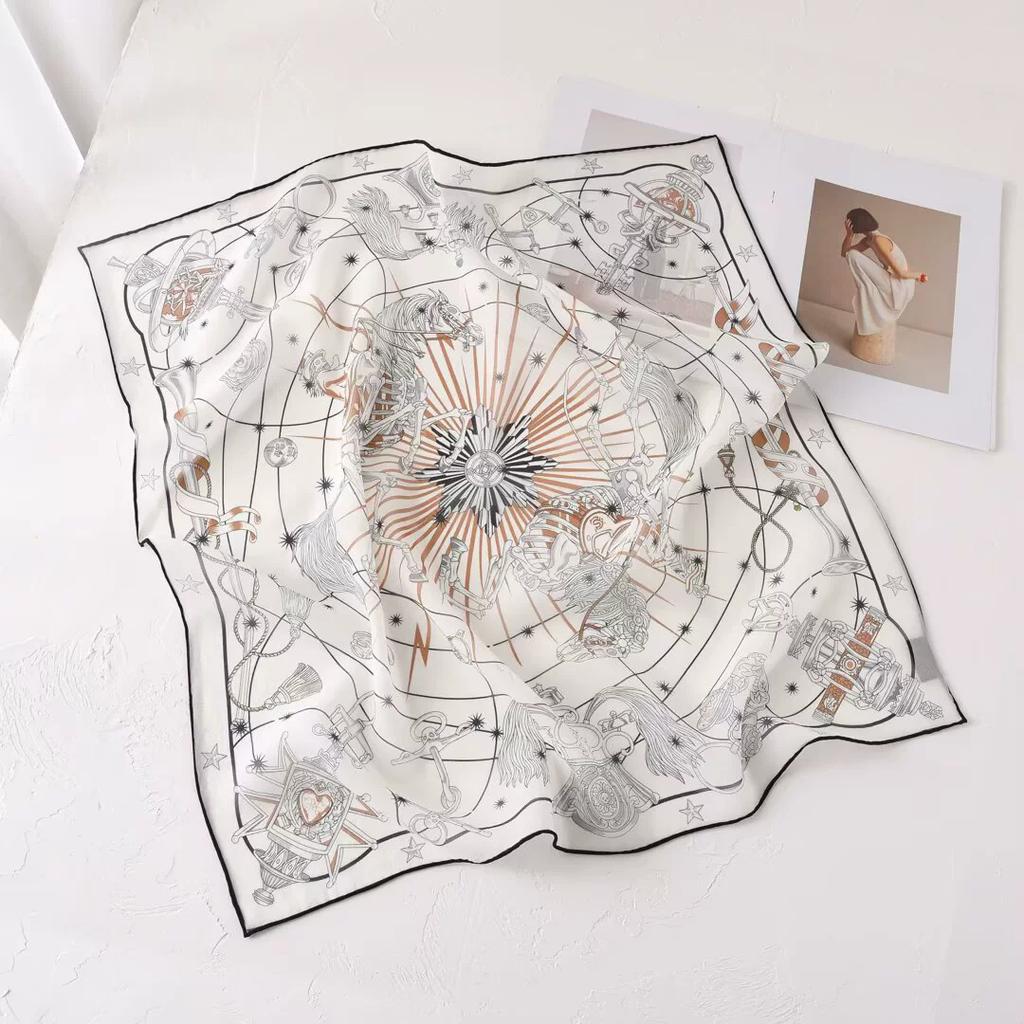 New 100% Natural Silk Scarf Square Female Fashion Beach Pashmina Bufanda Women Shawl Wraps Bandana Scarves Foulard écharpe 65cm