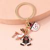 Cute Enamel Christmas Keychain Snowman Santa Claus Key Ring Pendants for Women Girls Handbag Decor DIY Handmade Jewelry Gifts