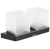 Ravak Black Td 220.20 Toothbrush Holder, Black, with Glass