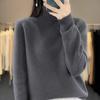 Women's Winter Double-Ply Thick High-Neck Pure Wool Cashmere Base Layer Sweater