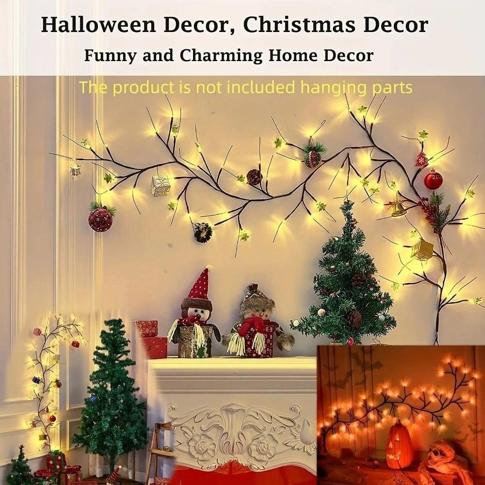 Willow Vine Christmas LED Lights DIY New Year Lights Flexible Tree Branch String Light  Indoor