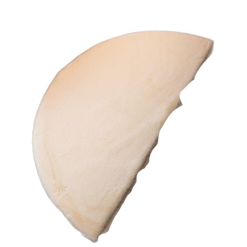 Tapete Oval de Pelo Sintético de Coelho para Casa - Formato Irregular, Pelo Curto Macio, Perfeito para Quarto ou Cabeceira
