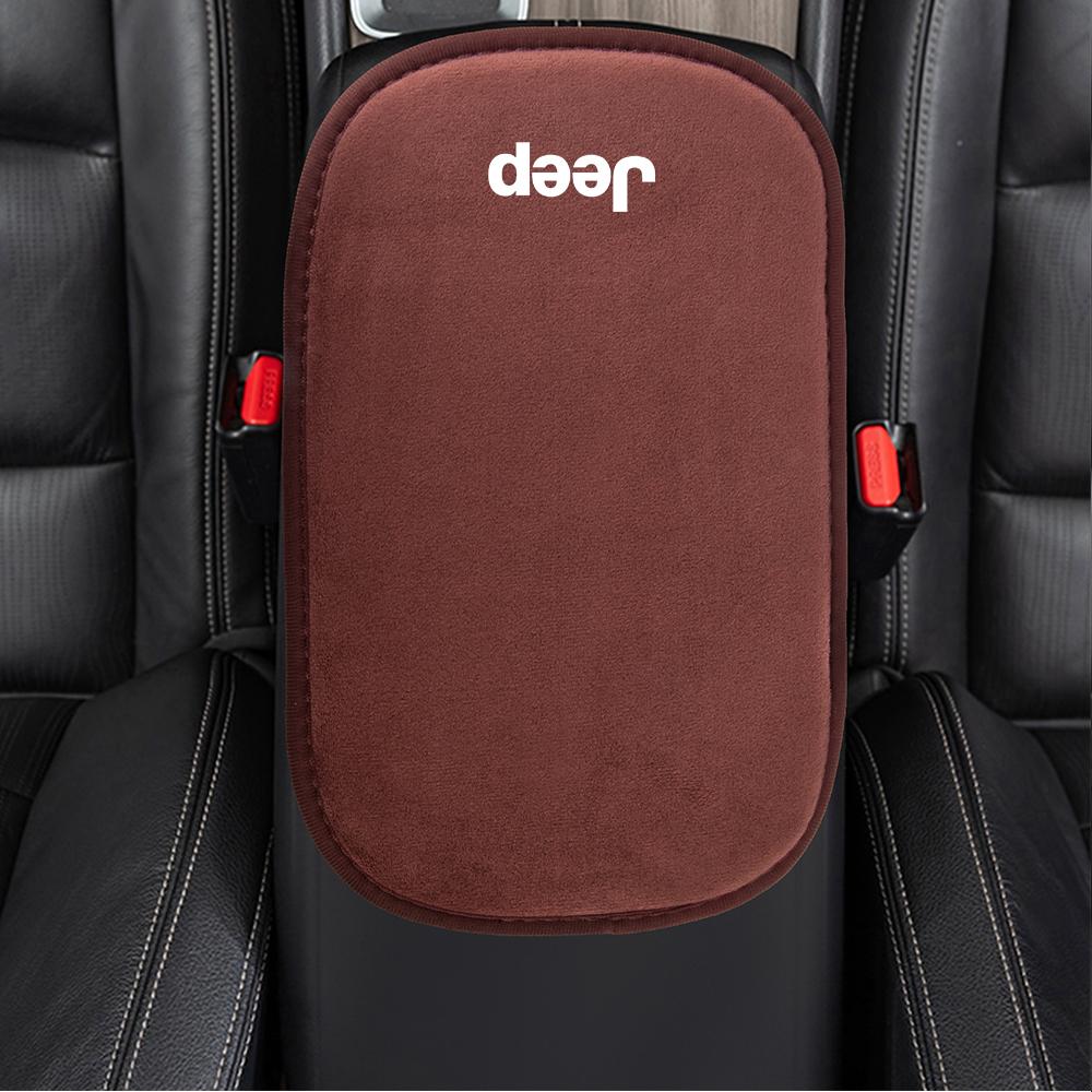 Car Handrail Box Padding Fur Protection Soft Cover Interior Accessorie For Jeep Cherokee Wrangler JK Gladiator Compass Renegade AKT1