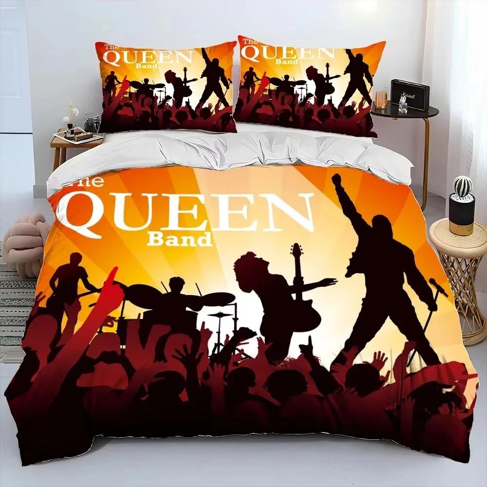 Mode Rockband Queen Sängkläder Set Utsökt Sängförsörjningsset Påslakan Sängöverkast Set Sängklädesset Lyxig Födelsedagspresent