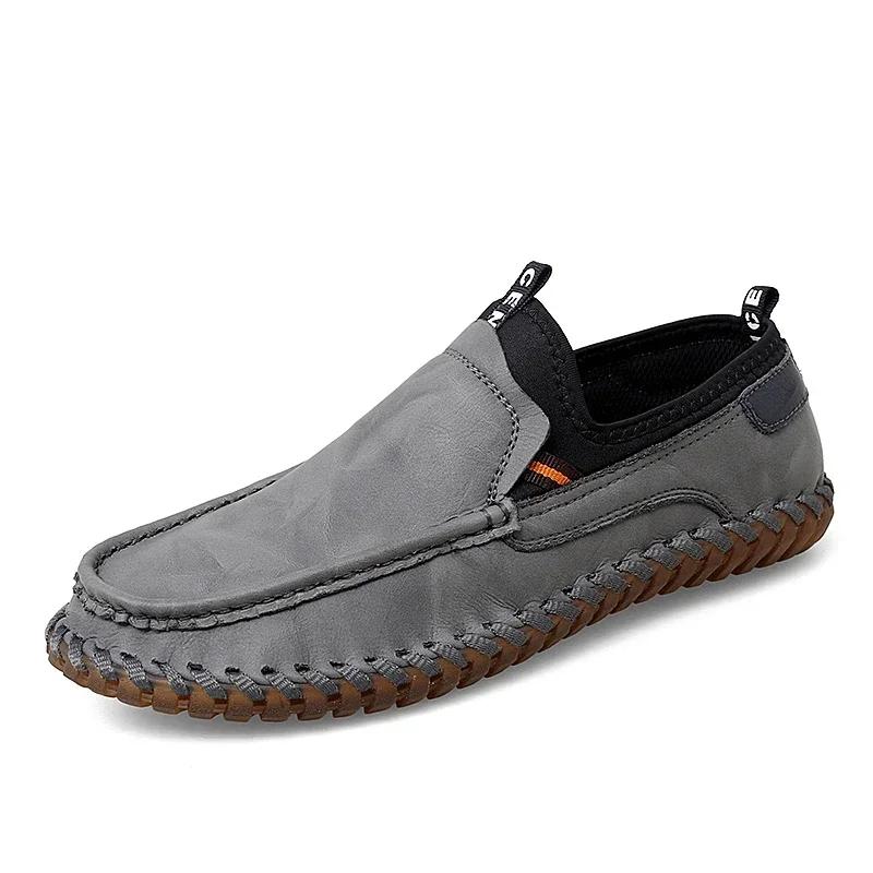 

Классическая мужская повседневная обувь, подходящая для прогулок, работы и путешествий, прочная водонепроницаемая мужская повседневная кожаная обувь для всех сезонов US 5(EUR 38) серый