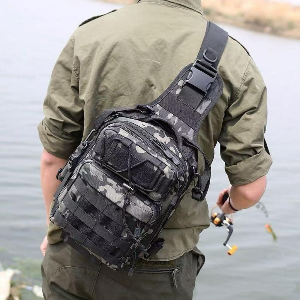 Rilibegan Brusttasche Wasserdichte Oxford Einzel-Schultertaschen Taktische Brusttaschen Große Kapazität Crossbody-Taschen Camouflage Brusttasche