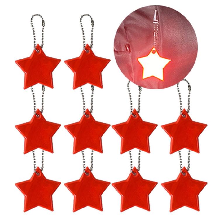 10x Personalized Outdoor Sport Keyrings Reflective Stars Safe Reflector Keychain