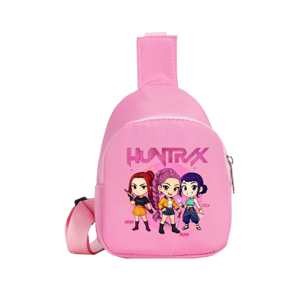 Borsello petto stampato Anime Cartoon K-Pop Demon Hunters Kawaii per Ragazzo Ragazza Borsa a spalla Studente Borsa a tracolla portatile Borsa petto di Natale Regalo per bambino