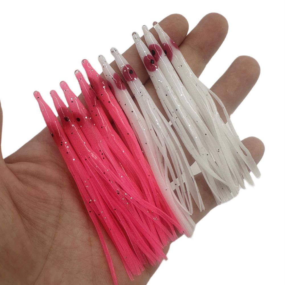 Weiß/Rosa Tintenfisch Weichen Köder 10 Teile/satz 80mm Zubehör