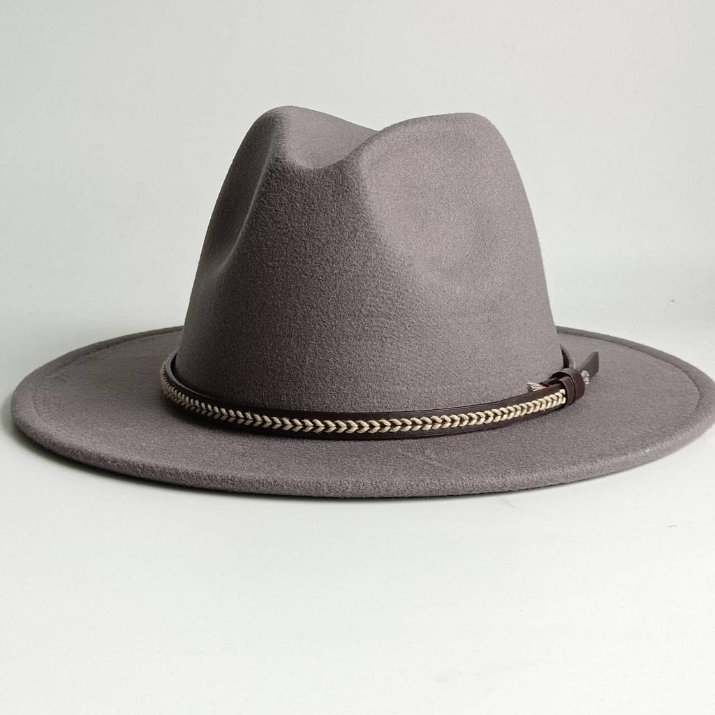 Deep Purple Fedora Felt Hat Men'S And Women'S Universal Solid Color Fedora Hat Women'S Wide Brim Classic Jazz Hat Church Hat
